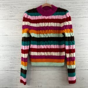Halogen x Atlantic Pacific NWT Vibrant Colorblock Mock Neck Sweater Size S